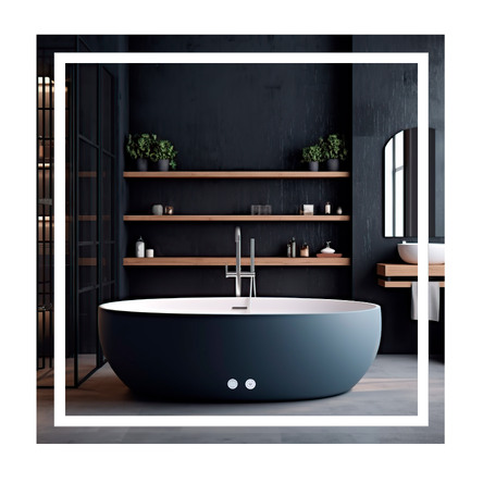 Дзеркало Qtap Mideya (MI1) 800x800 з LED-підсвічуванням Touch, з антизапотіванням, димером, рег. яскравості QT2078NCF808048477