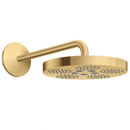 Верхній душ AXOR One 280 1jet з держателем, Brushed Gold Optic (48491250)