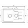 Гранітна мийка Globus Lux IZEO чорний 780x500мм-А0002