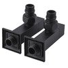 Набір Кран напівобертовий кутовий з американкою Solomon LUX 1/2? CUBE BLACK 8888 (1уп)