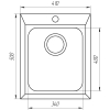 Гранітна мийка Globus Lux LAMA графіт 410х500мм-А0001
