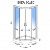 душова кабіна Rea Ibiza 80x80 безпечне скло, матове, декороване (REA-K8900)