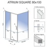 душова кабіна Rea Atrium Square 80x100 безпечне скло, прозоре, ліва (REA-K8004)