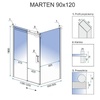 душова кабіна Rea Marten 90x120 безпечне скло, прозоре (REA-K4002)