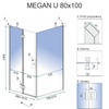 душова кабіна Rea Megan 80x100 безпечне скло прозоре (REA-K8569)