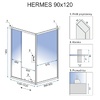 душова кабіна Rea Hermes Safe Glass 90x120 безпечне скло, прозоре (REA-K7418)