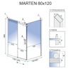 душова кабіна Rea Marten 80x120 безпечне скло, прозоре (REA-K4001)