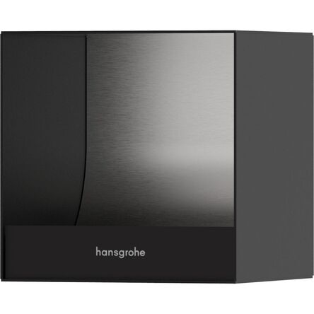 Тримач туалетного паперу Hansgrohe XtraStoris Rock з вмонтованим йоршиком, дверцятами під плитку, Matt Black (56062670)