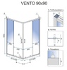 душова кабіна Rea Vento Wove 90x90 безпечне скло, матове (REA-K0911)