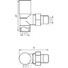 Кран вентильний кутовий з американкою SOLOMON 1/2? CHROM 1845