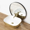 умывальник Rea Floria 51x41 gold/white (REA-U0027)