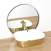 умывальник Rea Floria 51x41 gold/white (REA-U0027)