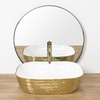 умывальник Rea Floria 51x41 gold/white (REA-U0027)