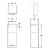 Geberit SELNOVA Square тумба 33*85*29,7см, з 1 дверима, білий глянець - 501.276.00.1