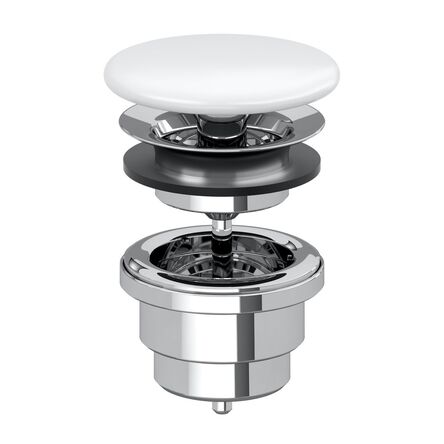 Донний клапан з керамічною кришкою Villeroy&Boch, Stone White (680800RW)