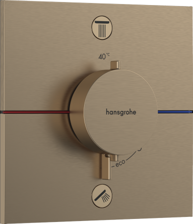 Hansgrohe SHOWERSELECT COMFORT E термостат для 2 потребителей, скрытый монтаж, цвет шлифованная бронза - 15572140