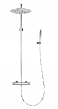 Volle SISTEMA R система душова (термостат для душа, верхній душ 300 мм SS коло, ручний душ стік 2 режими латунь, шланг 150 см), cromo - 1585.090201