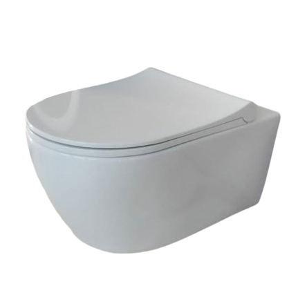 Унітаз підвісний безободковий з кришкою Quarter Bath Deep, білий (70DE03054.00.1.3.01/30SCD.03.02..WG)