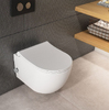 Унітаз-біде підвісний безободковий з кришкою Quarter Bath Deep, холодна та гаряча вода, білий (70DE03054.00.4.3.02/30SCD.03.02..WG)