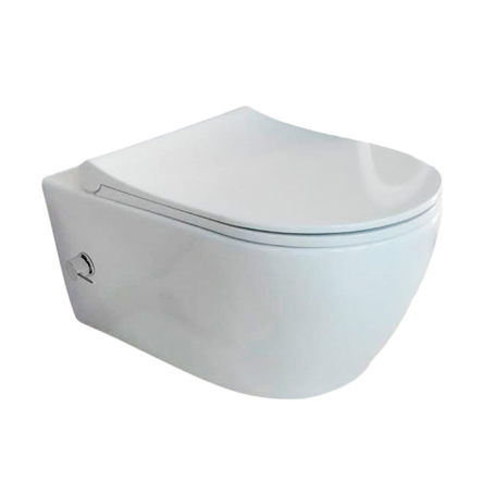 Унітаз-біде підвісний безободковий з кришкою Quarter Bath Deep, холодна та гаряча вода, білий (70DE03054.00.4.3.02/30SCD.03.02..WG)