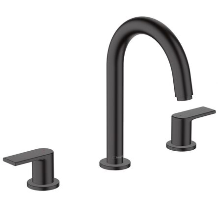Змішувач для умивальника Hansgrohe Vernis Shape на 3 отвори з донным клапаном pop-up, Matt Black (71563670)
