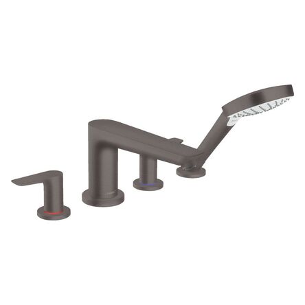 Змішувач врізний на край ванни Hansgrohe Talis E на 4 отвори, чорний хром (71748340)