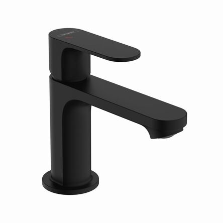 Змішувач Hansgrohe Rebris S 80 Coolstart EcoSmart+ для умивальника з д/в pop-up, Matt Black (72586670)