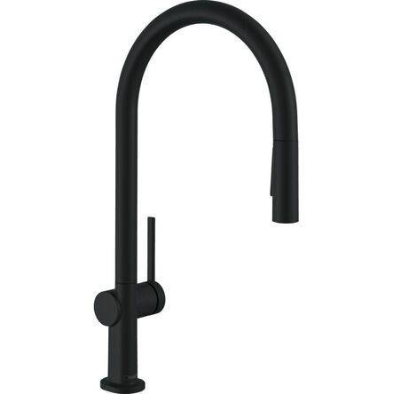 Кухонний змішувач Hansgrohe Talis 210 2jet з витяжним виливом Sbox, чорний матовий (72801670)