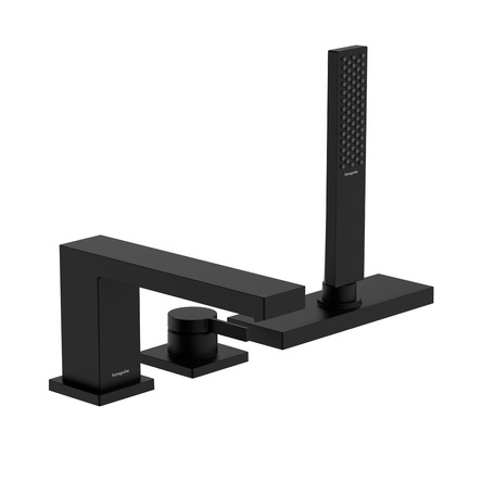 Змішувач на край ванни Hansgrohe Tecturis E врізний на 3 отвори з sBox, Matt Black (73443670)
