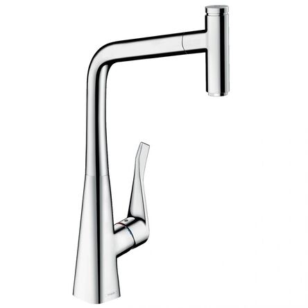 Змішувач для кухні Hansgrohe Metris M 71 Select 320 1jet з витяжним виливом Sbox, хром (73803000)