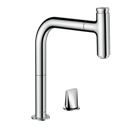 Змішувач для кухні Hansgrohe Metris Select 200 1jet sBox з витяжним виливом, хром (73804000)