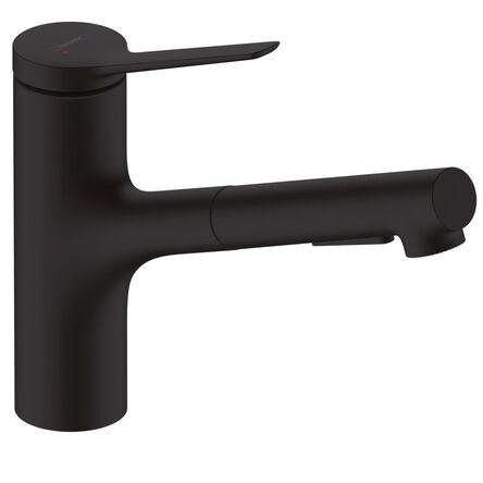 Змішувач для кухні Hansgrohe Zesis M33 150 2jet з витяжним виливом sBox Lite, Matt Black (74803670)