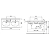 Laufen TALUX умивальник 121*55см, підвійний, монт. зверху, з 1м отвором під змішувач - H8146770001041