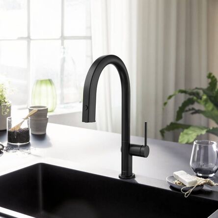 Змішувач для кухні Hansgrohe Aqittura M91 FilterSystem 210 1jet pull-out Sbox, Matt Black (76826670)