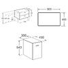 Roca VICTORIA BASIC MODULAR комплект 89см: тумба 59см під накладний умивальник; модуль 30см із дверцятами; стільниця89 см; колір:білий/білий/дуб - A85657580D