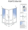 душова кабіна Rea Punto 80x100 chrom безпечне скло, прозоре (REA-K1889)