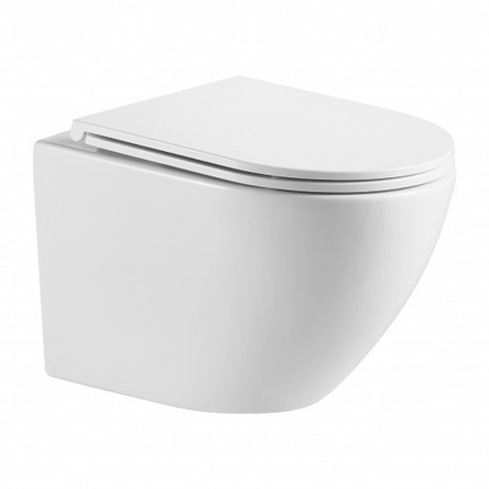 унітаз Omnires Ottawa 49x37 rimless підвісний, сидіння дюропласт, white gloss (OTTAWAMWBP)