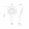 Imprese Душ ручний SPR370Q, 130 мм, 3 режими, кнопковий перемикач, хром - f03600101DQ