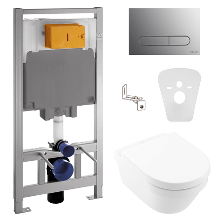 Villeroy&Boch Комплект: ARCHITECTURA Directflush унітаз підвісний 37*53см в ком. з сид. з функ. Slow closing 4694HR01 + Volle інсталяція 141515 - 4694HR01+141515