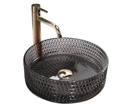 умывальник Rea Cristal 35,5x35,5 black (REA-U9671)