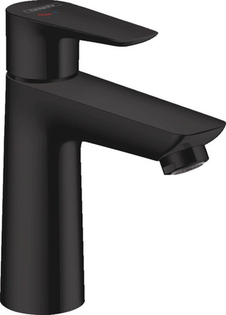 Hansgrohe Talis E Змiшувач для раковини 110, одноважiльний, CoolStart, зi зливним гарнiтуром, чорний матовий - 71713670