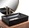 умивальник Rea Inga 34,5x51 black marble mat (REA-U8006)