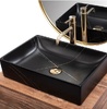 умивальник Rea Inga 34,5x51 black marble mat (REA-U8006)