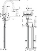 Hansgrohe AQUNO SELECT M81 змiшувач для кухнi, одноважiльний 170, з витяжним виливом, 3jet, sBox, нержавiюча сталь - 73831800