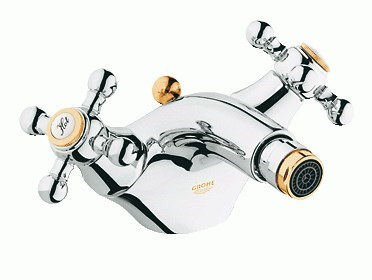 Grohe Sinfonia Смеситель для биде, двухвентильный с гидрозатвором, цв.  под золото - 24003IG0