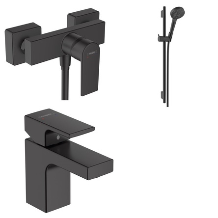 Hansgrohe VERNIS SHAPE набір змішувачів для душу, раковина 70 (71560670+71650670+26423670), колір чорний матовий - 71560444
