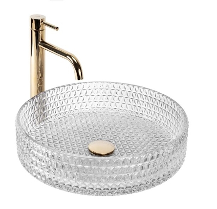 умывальник Rea Cristal 40x40 transparent (REA-U0284)