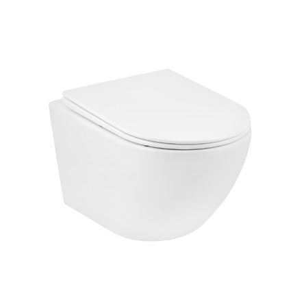 Унітаз підвісний безобідковий Kroner Harz WHI523632 RIMLESS з сидінням (KH523632WHIR)