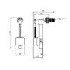 Наливний клапан для бачка унітаза Agua SV02 з боковим підведенням і пластиковою різьбою 1/2" BE0R0207 (КБ-1)
