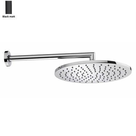 Верхній душ BOSSINI Cosmo D280 мм з тримачем, чорний матовий (H70596I00073009)